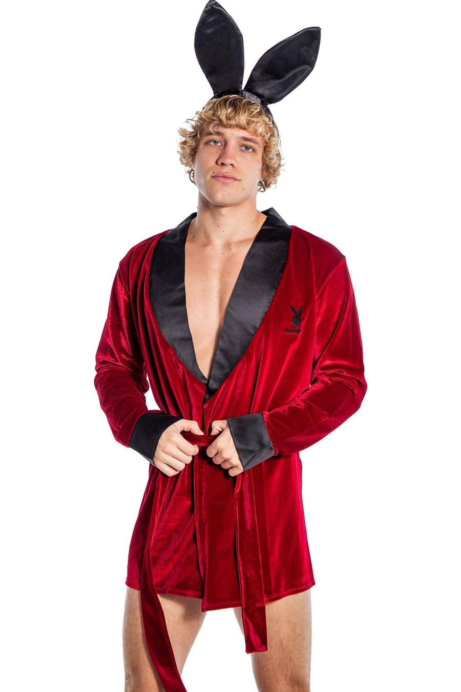 Playboy Mens Smoke Lounge Robe-Gowns + Robes-SEXYSHOES.COM