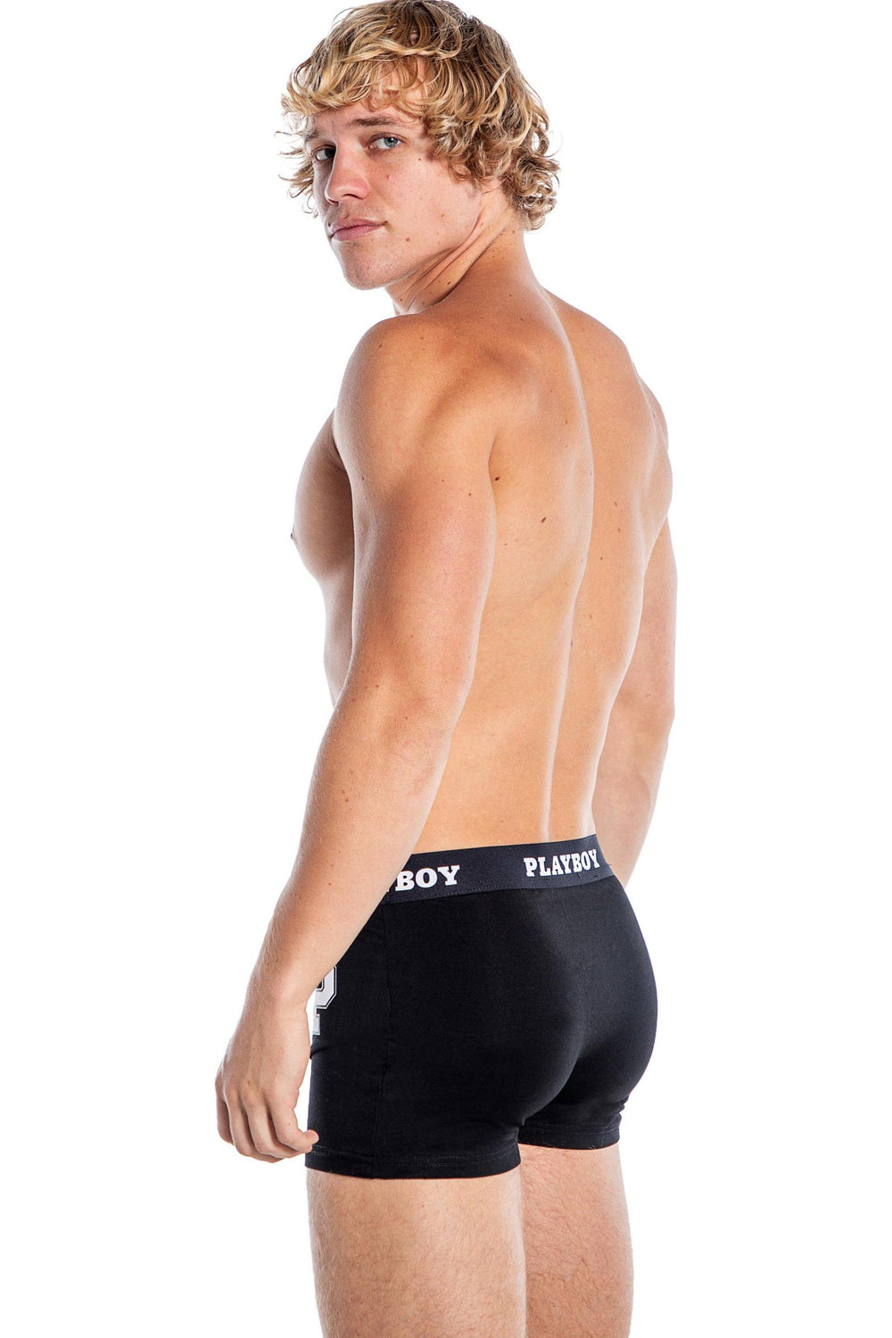 Roma Confidential Playboy Mens Varsity Modal Boxer Briefs in Black 