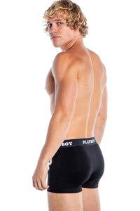 Roma Confidential Playboy Mens Varsity Modal Boxer Briefs in Black 