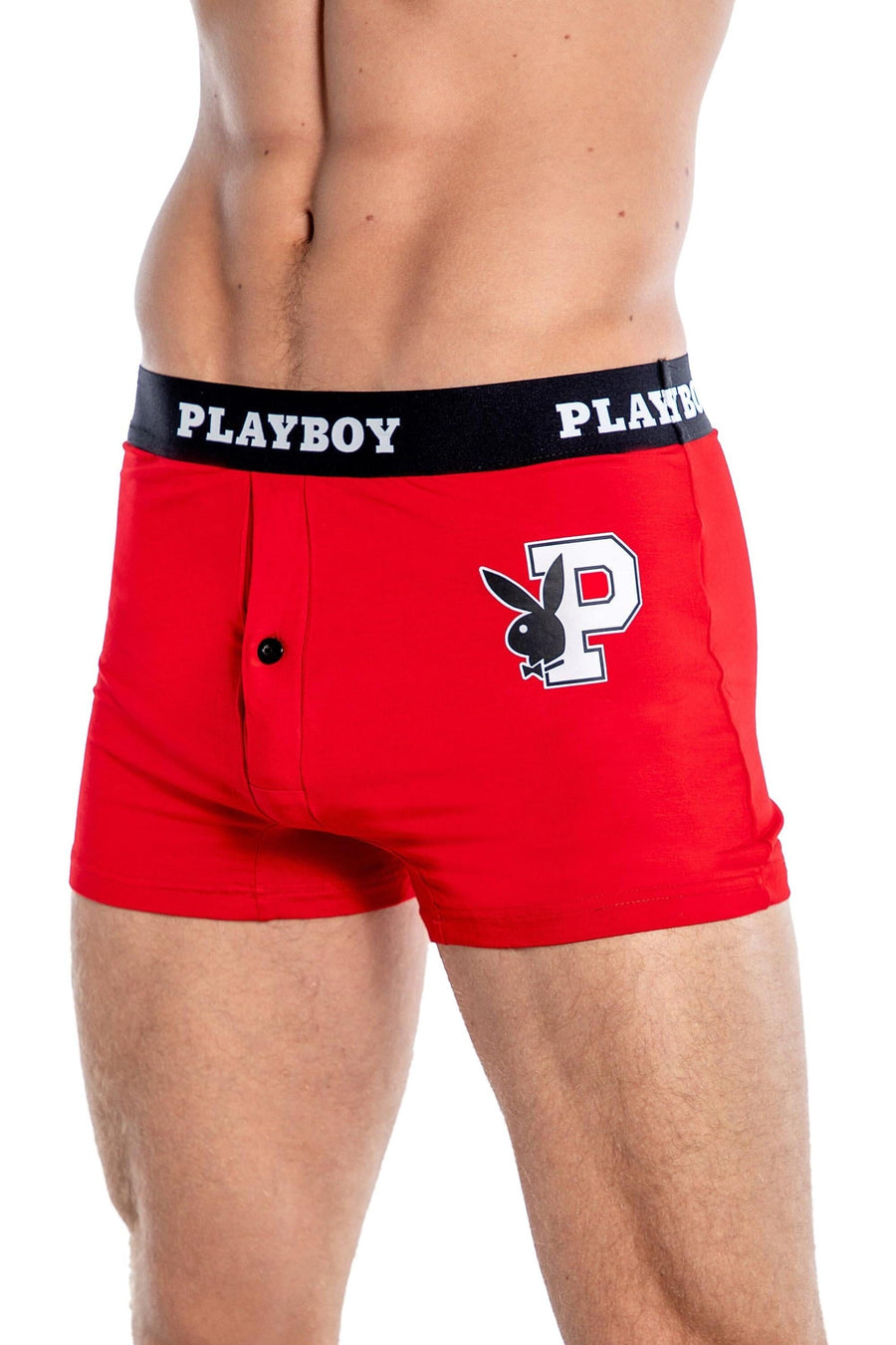 Roma Confidential Playboy Mens Varsity Modal Boxer Briefs in Red 