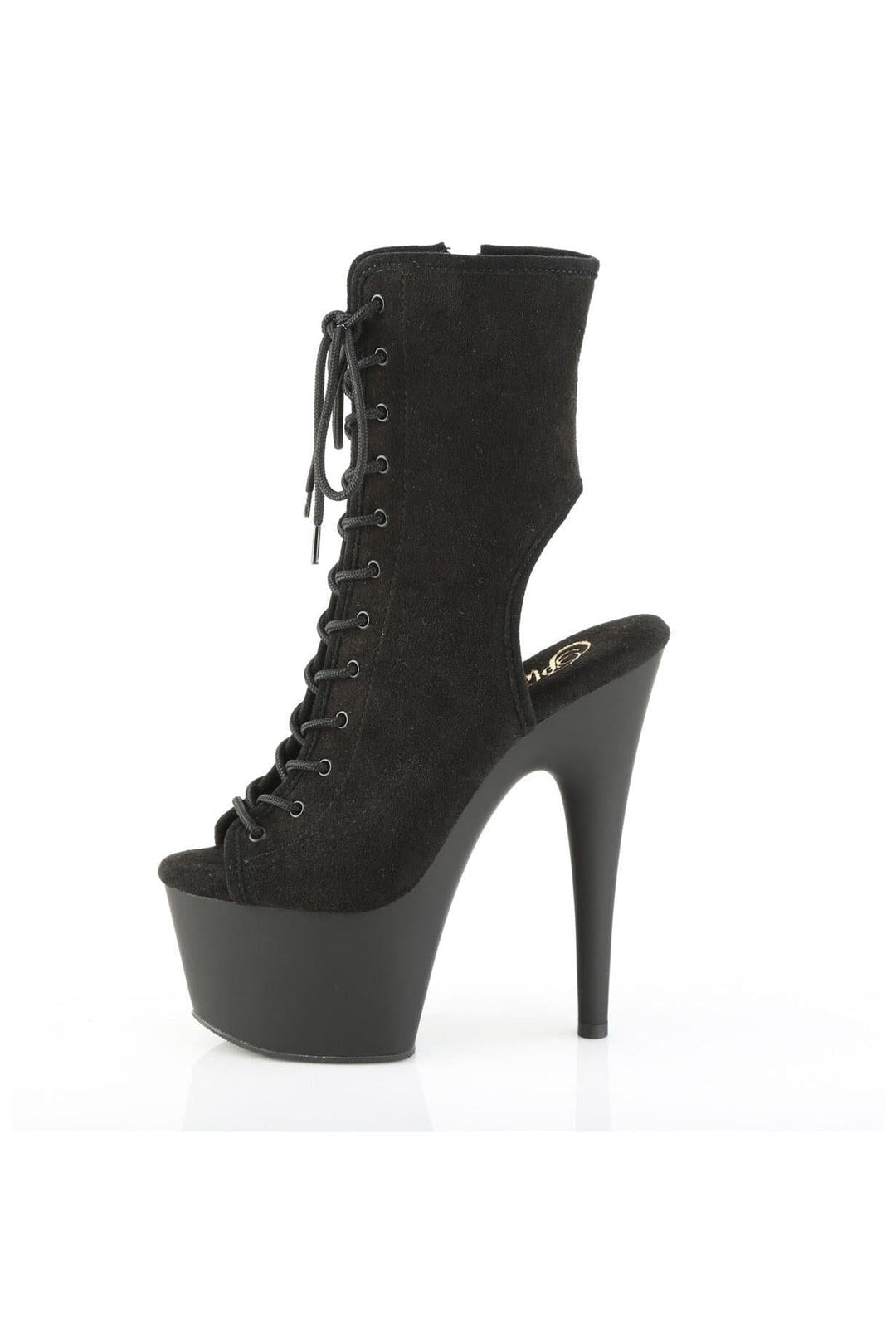 Pleaser  ADORE-1016 Ankle Boot in Black Faux Suede