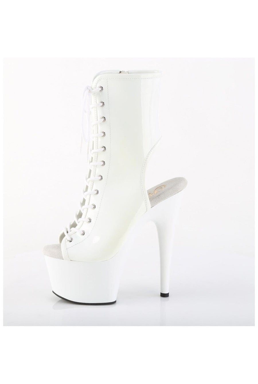 Pleaser  ADORE-1016 Ankle Boot in White Patent