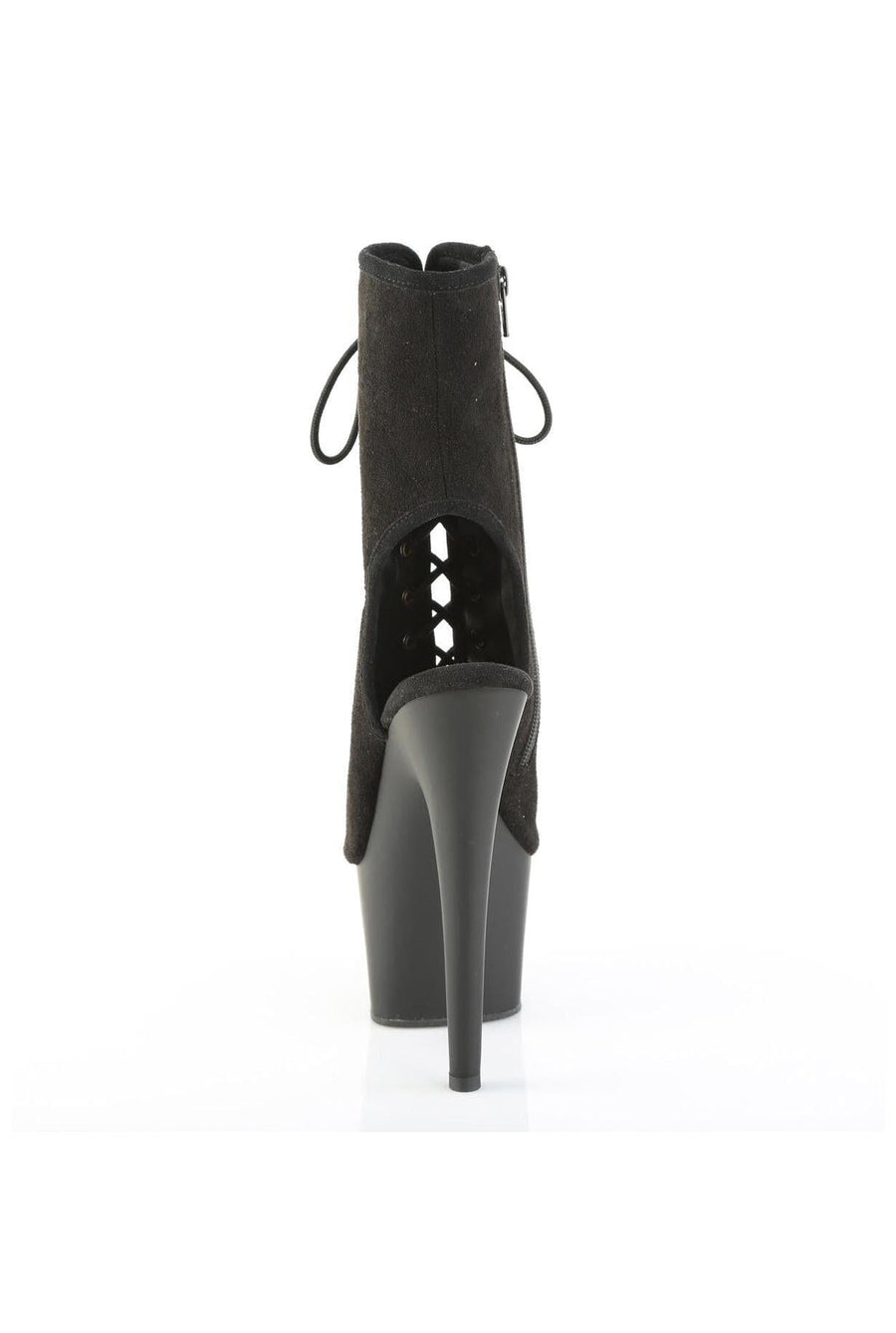 Pleaser  ADORE-1016 Ankle Boot in Black Faux Suede