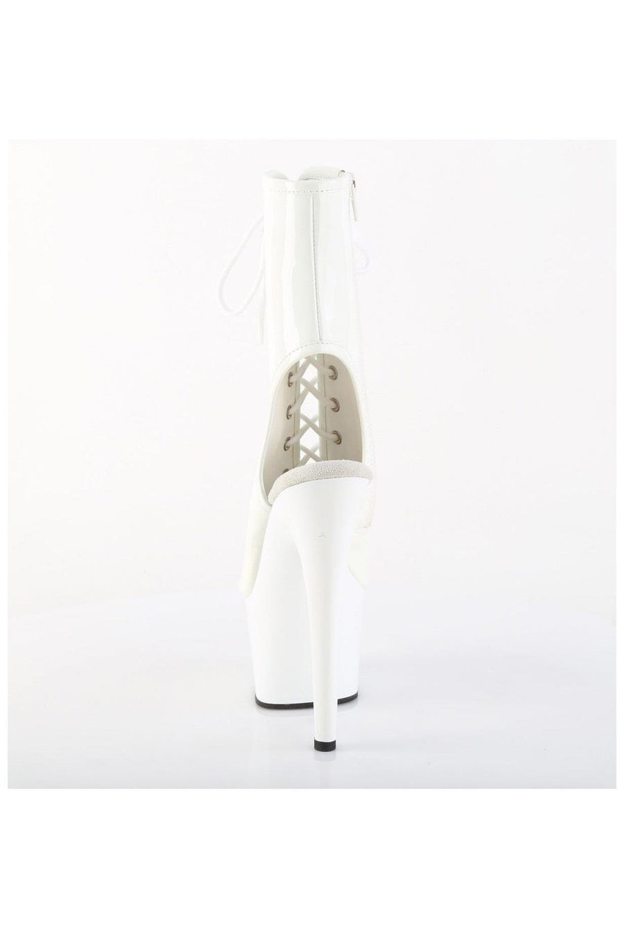 Pleaser  ADORE-1016 Ankle Boot in White Patent