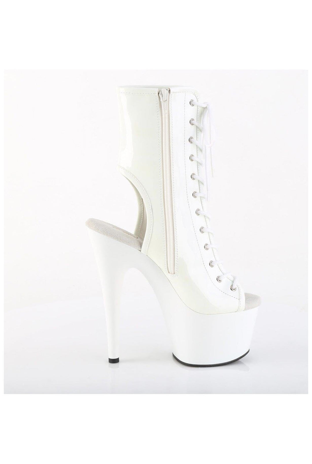 Pleaser  ADORE-1016 Ankle Boot in White Patent