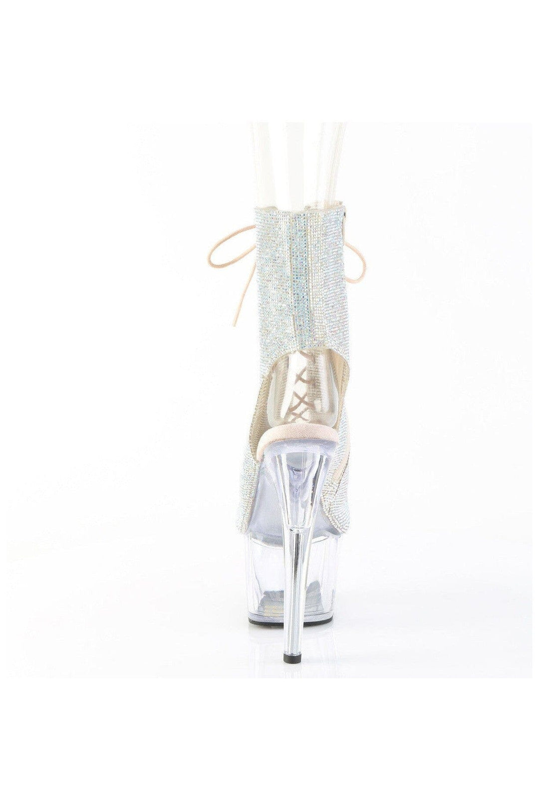 Pleaser  ADORE-1016C-RS Ankle Boot in Silver Faux Leather