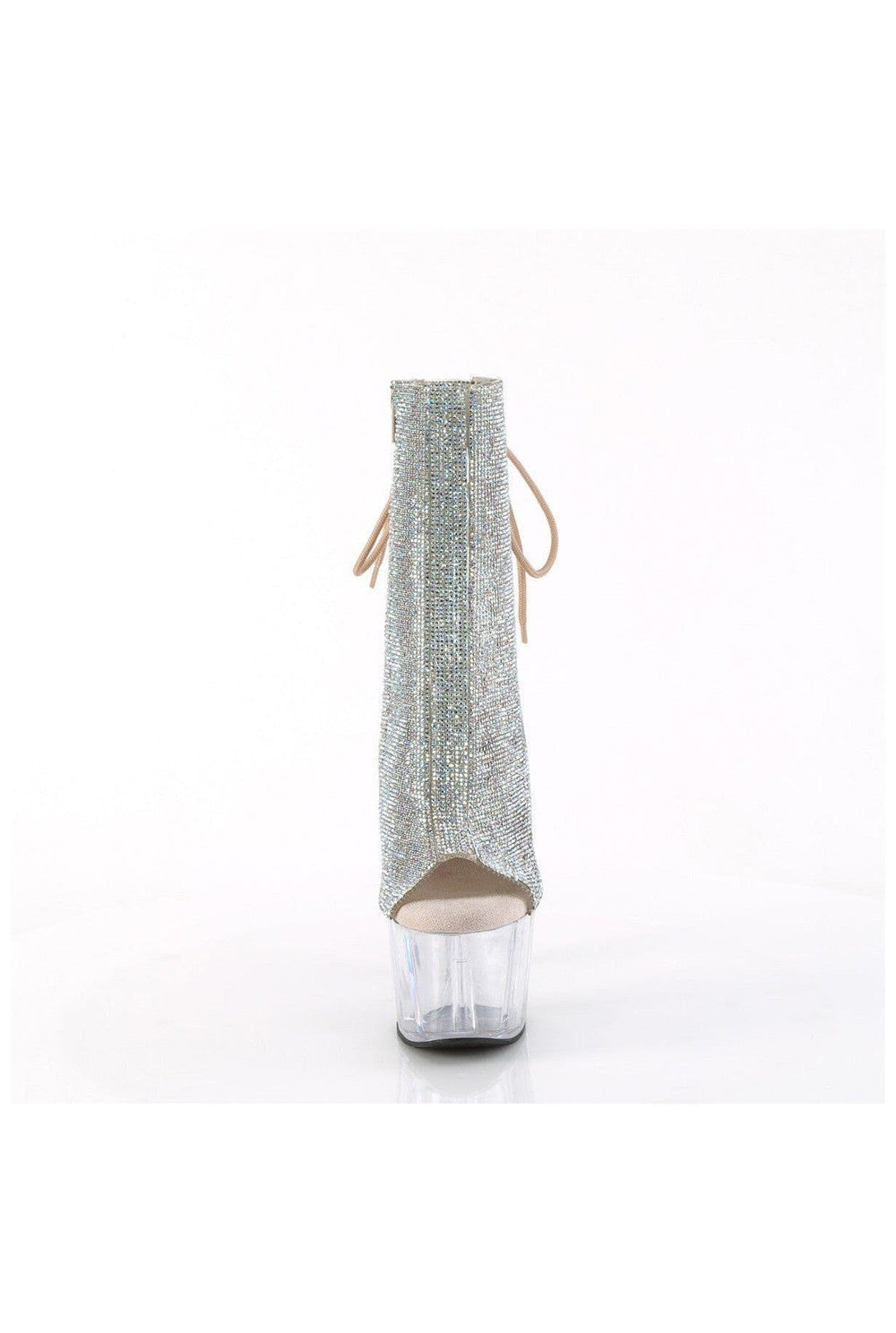 Pleaser  ADORE-1018C-RS Ankle Boot in Silver Faux Leather