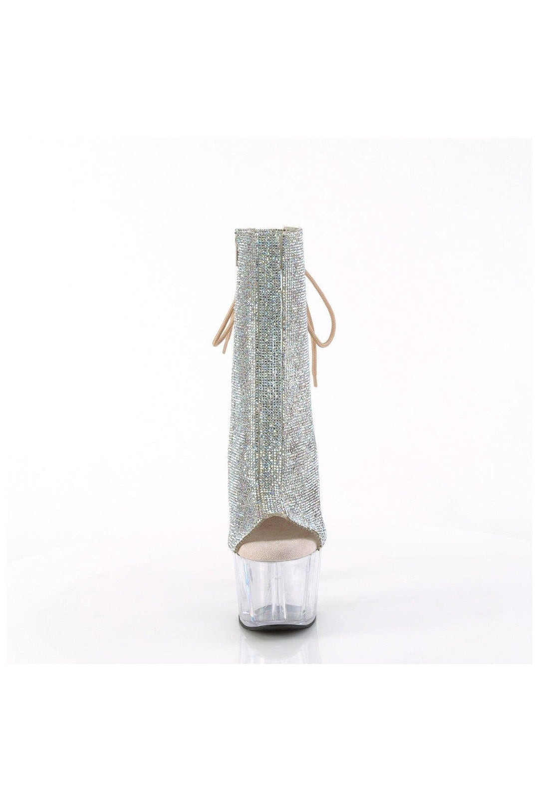 Pleaser  ADORE-1018C-RS Ankle Boot in Silver Faux Leather