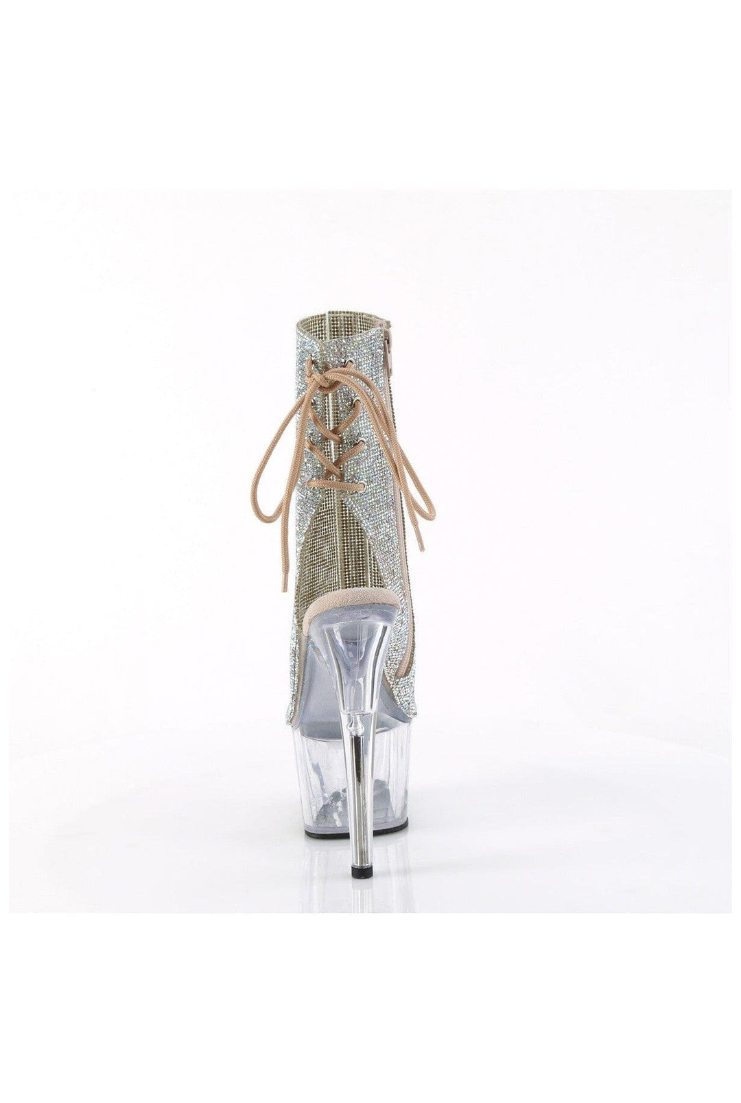 Pleaser  ADORE-1018C-RS Ankle Boot in Silver Faux Leather