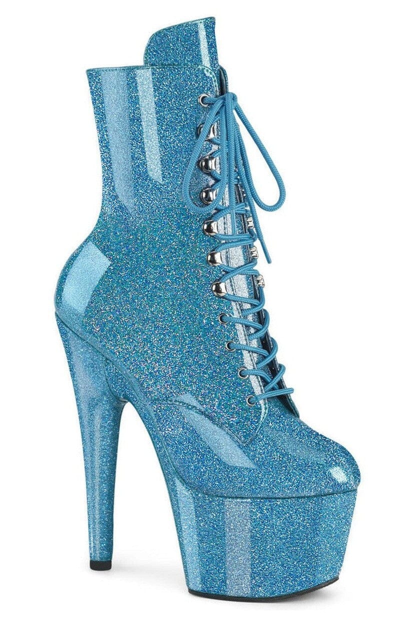 Pleaser  ADORE-1020GP Ankle Boot in Blue Patent from SexyShoes.com