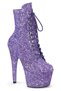 Pleaser  ADORE-1020GWR Ankle Boot in Purple Glitter from SexyShoes.com