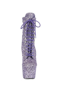 Pleaser  ADORE-1020GWR Ankle Boot in Purple Glitter
