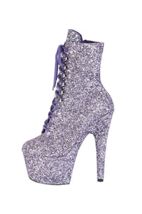 Pleaser  ADORE-1020GWR Ankle Boot in Purple Glitter