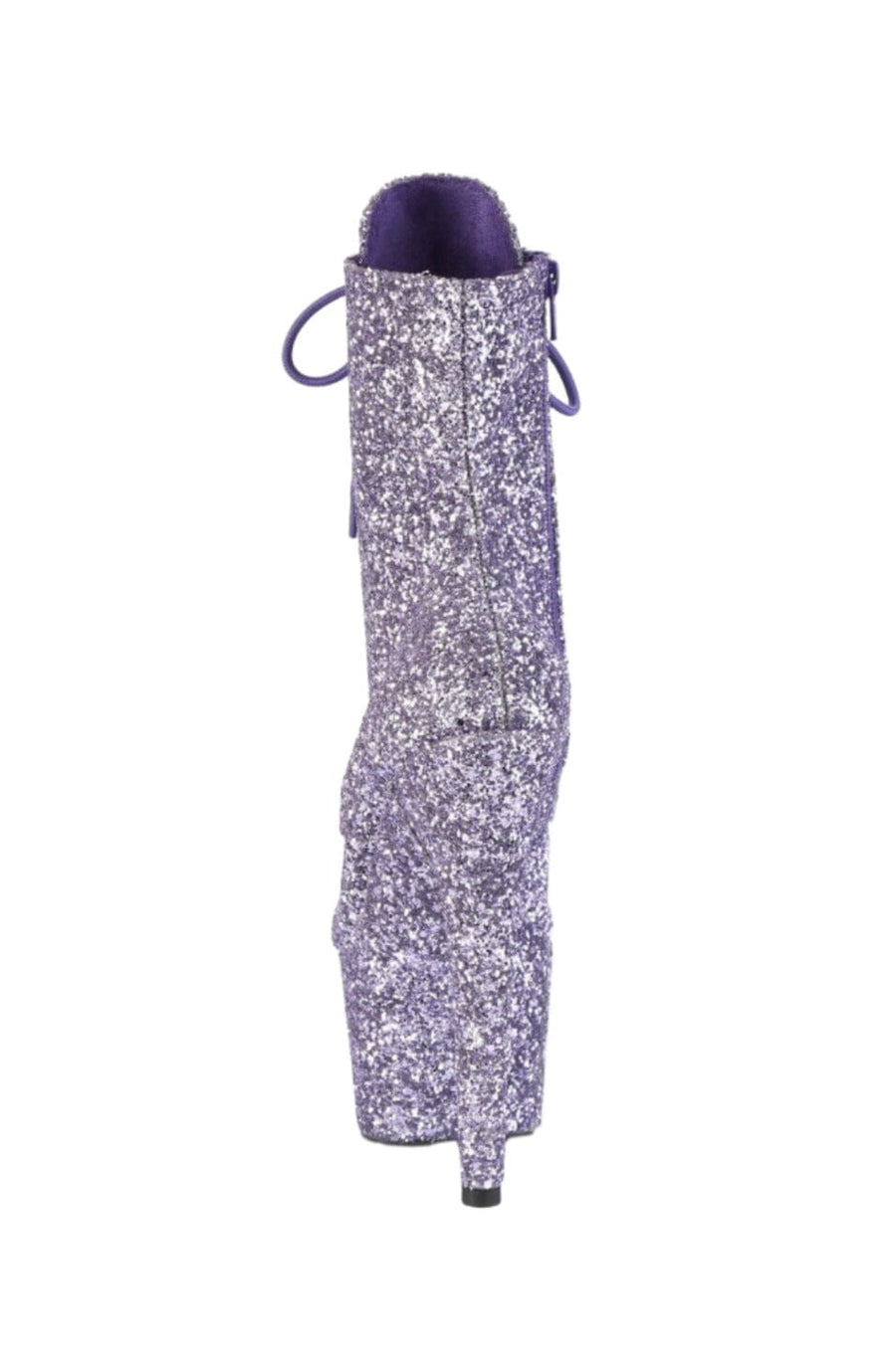 Pleaser  ADORE-1020GWR Ankle Boot in Purple Glitter