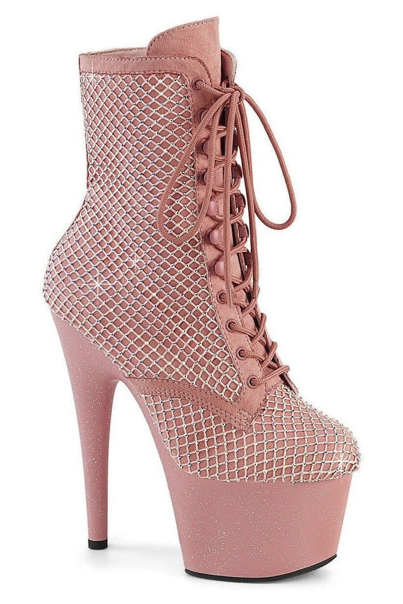 Pleaser  ADORE-1020RM Ankle Boot in Pink Faux Suede from SexyShoes.com