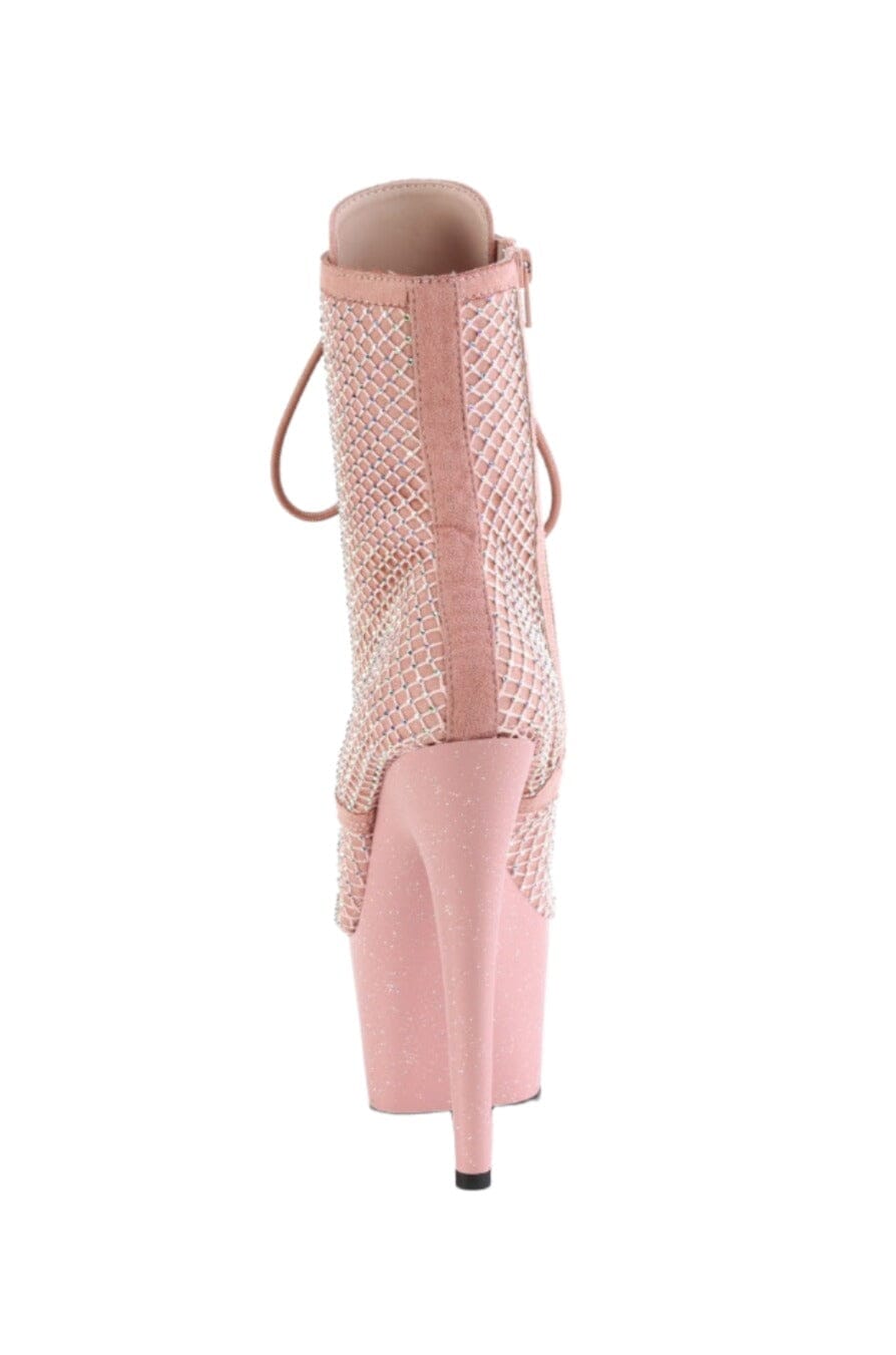 Pleaser  ADORE-1020RM Ankle Boot in Pink Faux Suede