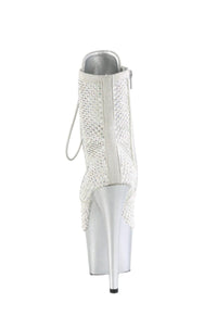 Pleaser  ADORE-1020RM Ankle Boot in Silver Faux Suede