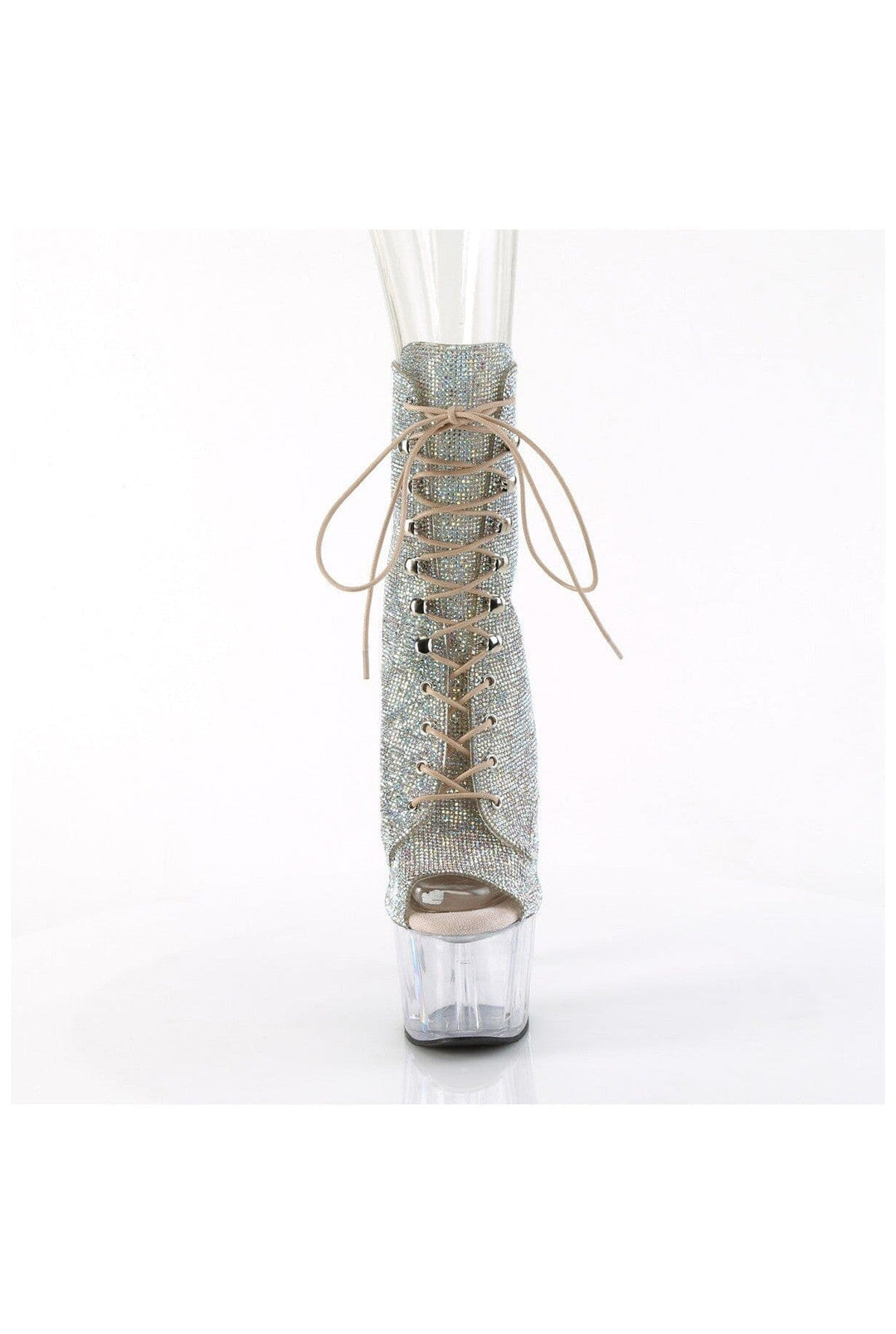 Pleaser  ADORE-1021C-RS Ankle Boot in Silver Faux Leather