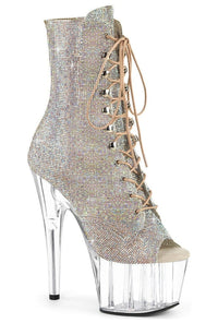Pleaser  ADORE-1021C-RS Ankle Boot in Silver Faux Leather from SexyShoes.com