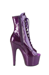 Pleaser  ADORE-1021GP Ankle Boot in Purple Patent