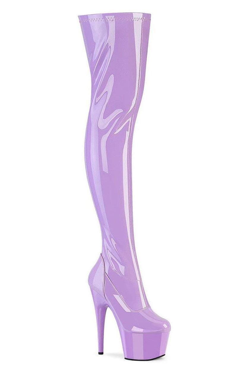 Pleaser  ADORE-3000 Thigh Boot in Purple Patent from SexyShoes.com
