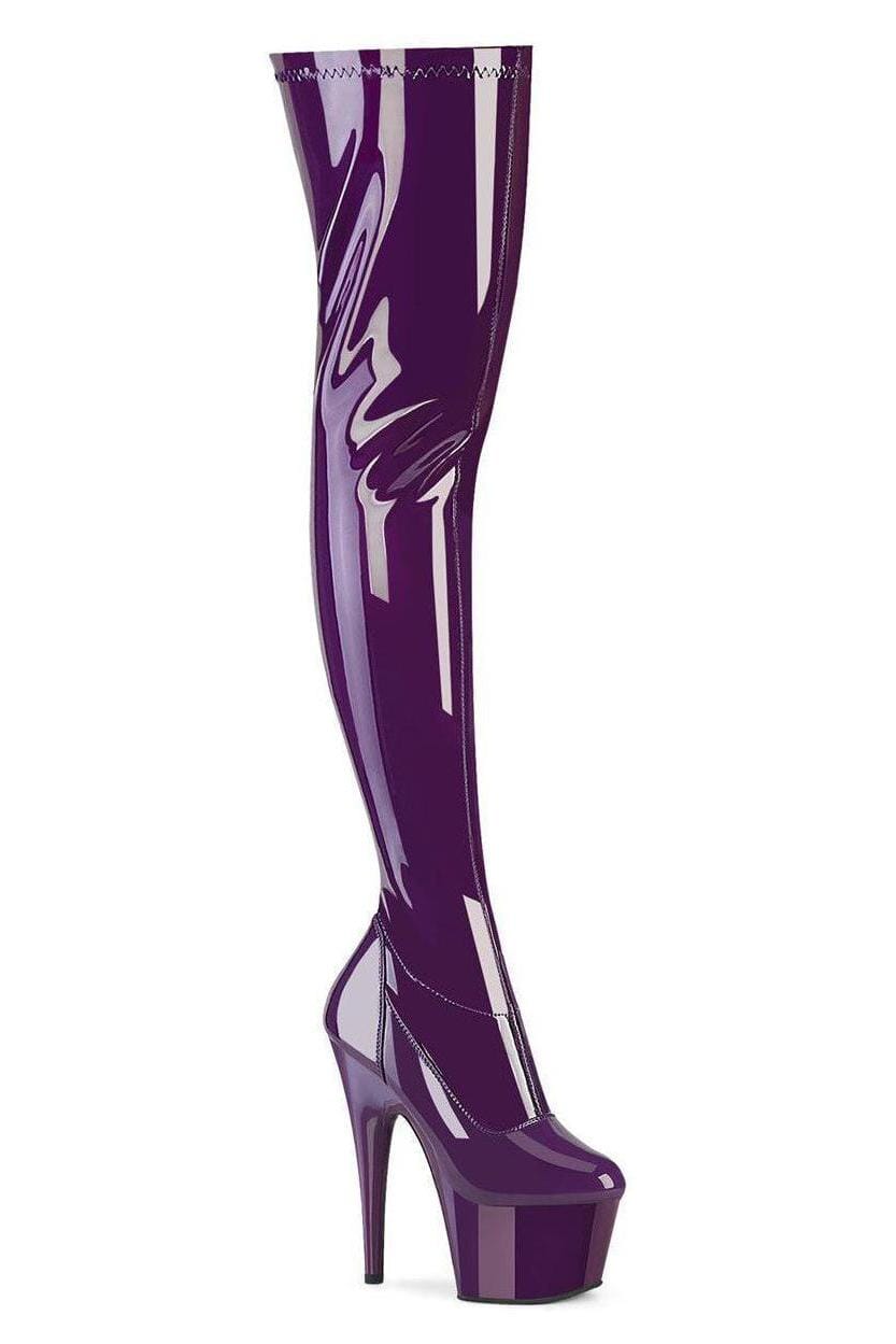 Pleaser  ADORE-3000 Thigh Boot in Purple Patent from SexyShoes.com