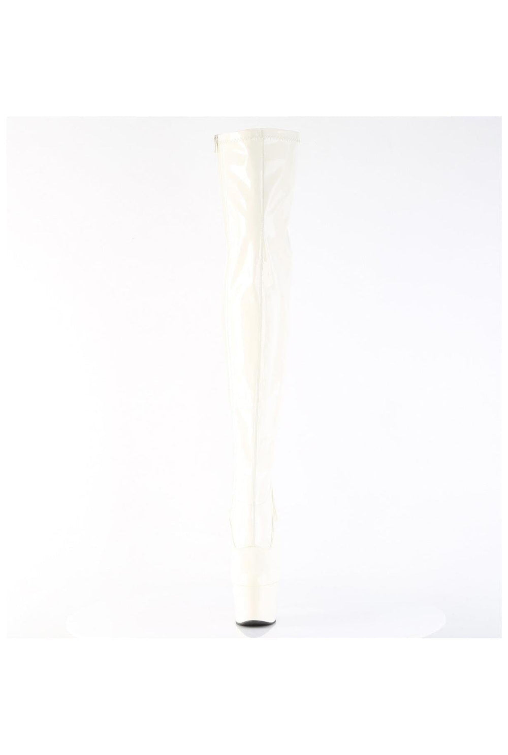 Pleaser  ADORE-3000 Thigh Boot in White Patent