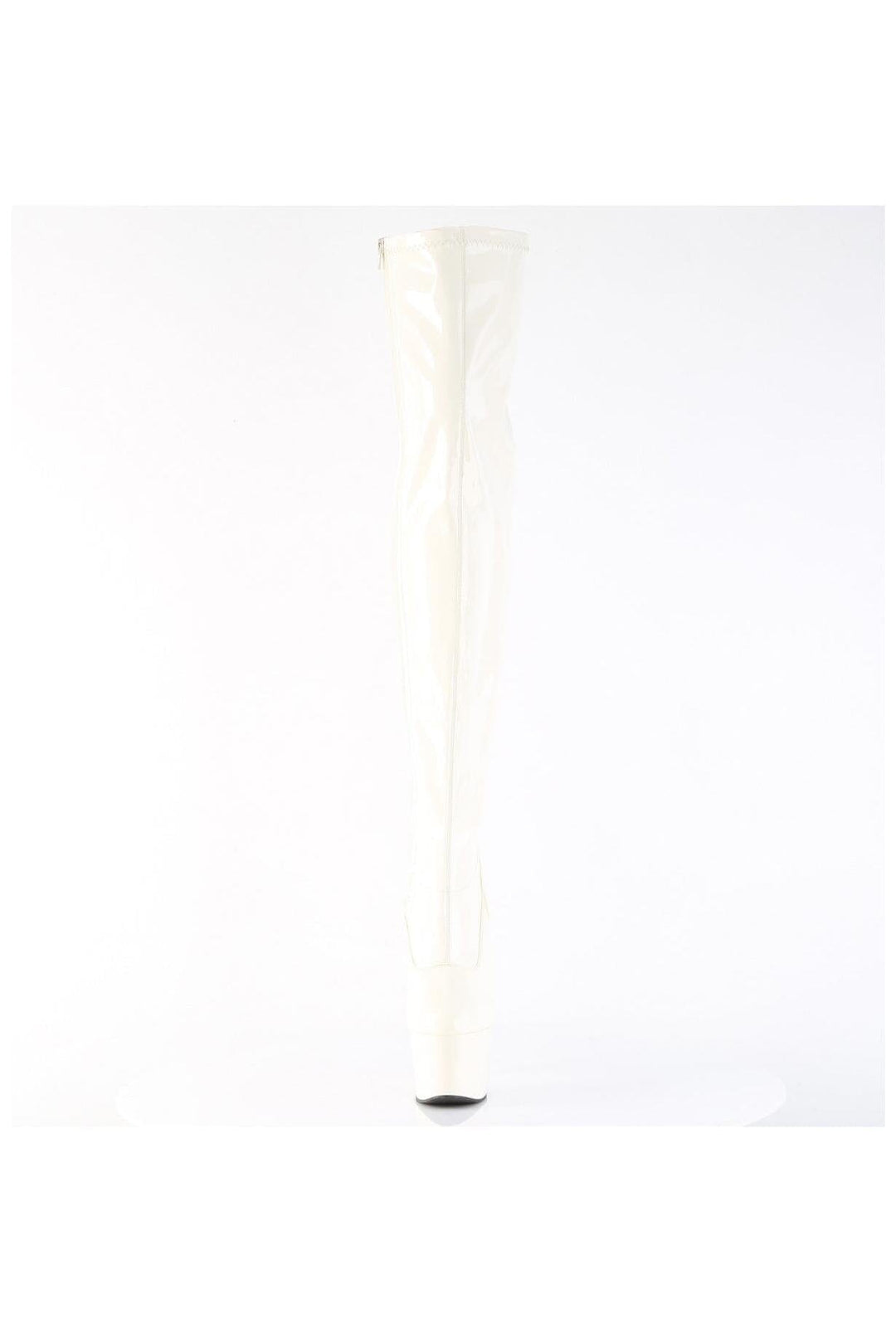 Pleaser  ADORE-3000 Thigh Boot in White Patent