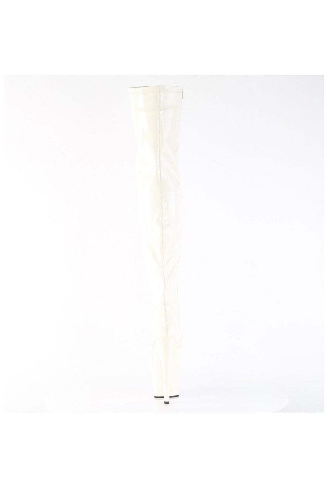 Pleaser  ADORE-3000 Thigh Boot in White Patent