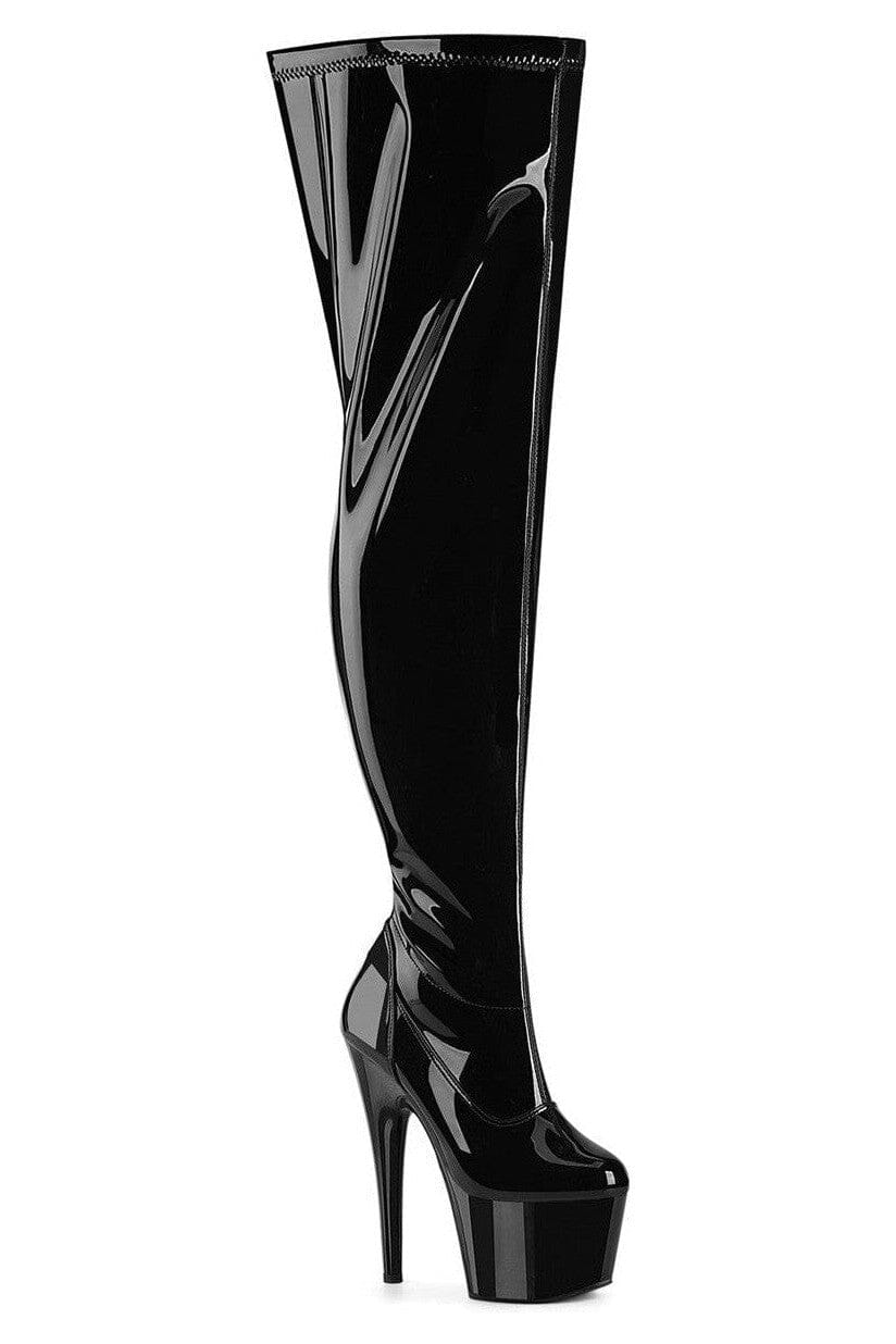 Pleaser  ADORE-3000WCF Thigh Boot in Black Patent from SexyShoes.com