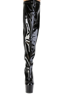 Pleaser  ADORE-3000WCF Thigh Boot in Black Patent