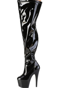 Pleaser  ADORE-3000WCF Thigh Boot in Black Patent
