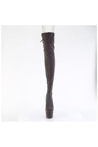 Pleaser  ADORE-3008REFL Thigh Boot in Green TPU Premium