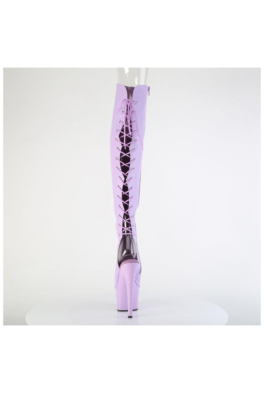 Pleaser  ADORE-3019 Thigh Boot in Purple Faux Leather