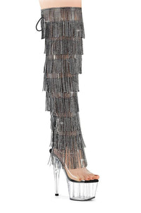 Pleaser  ADORE-3019C-RSF Thigh Boot in Clear Vinyl from SexyShoes.com