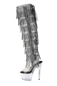 Pleaser  ADORE-3019C-RSF Thigh Boot in Clear Vinyl