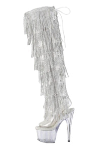 Pleaser  ADORE-3019C-RSF Thigh Boot in Clear Vinyl