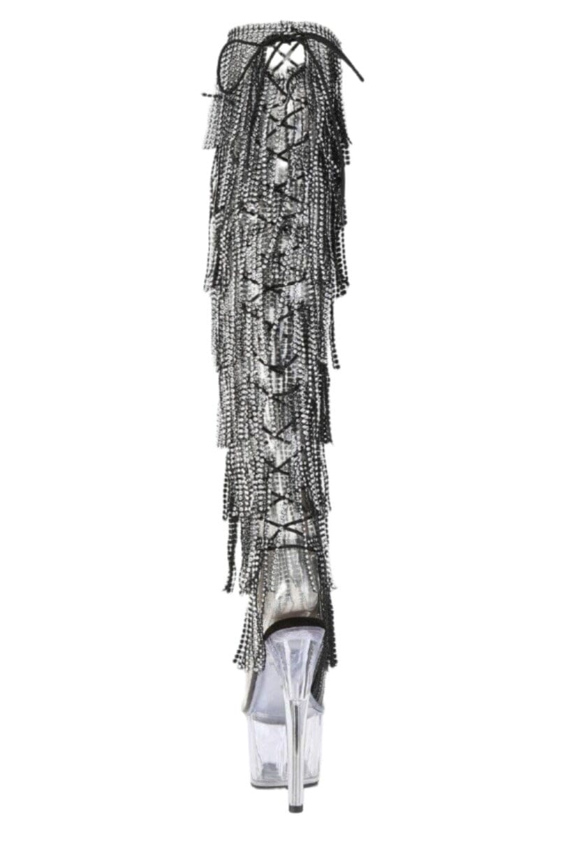 Pleaser  ADORE-3019C-RSF Thigh Boot in Clear Vinyl