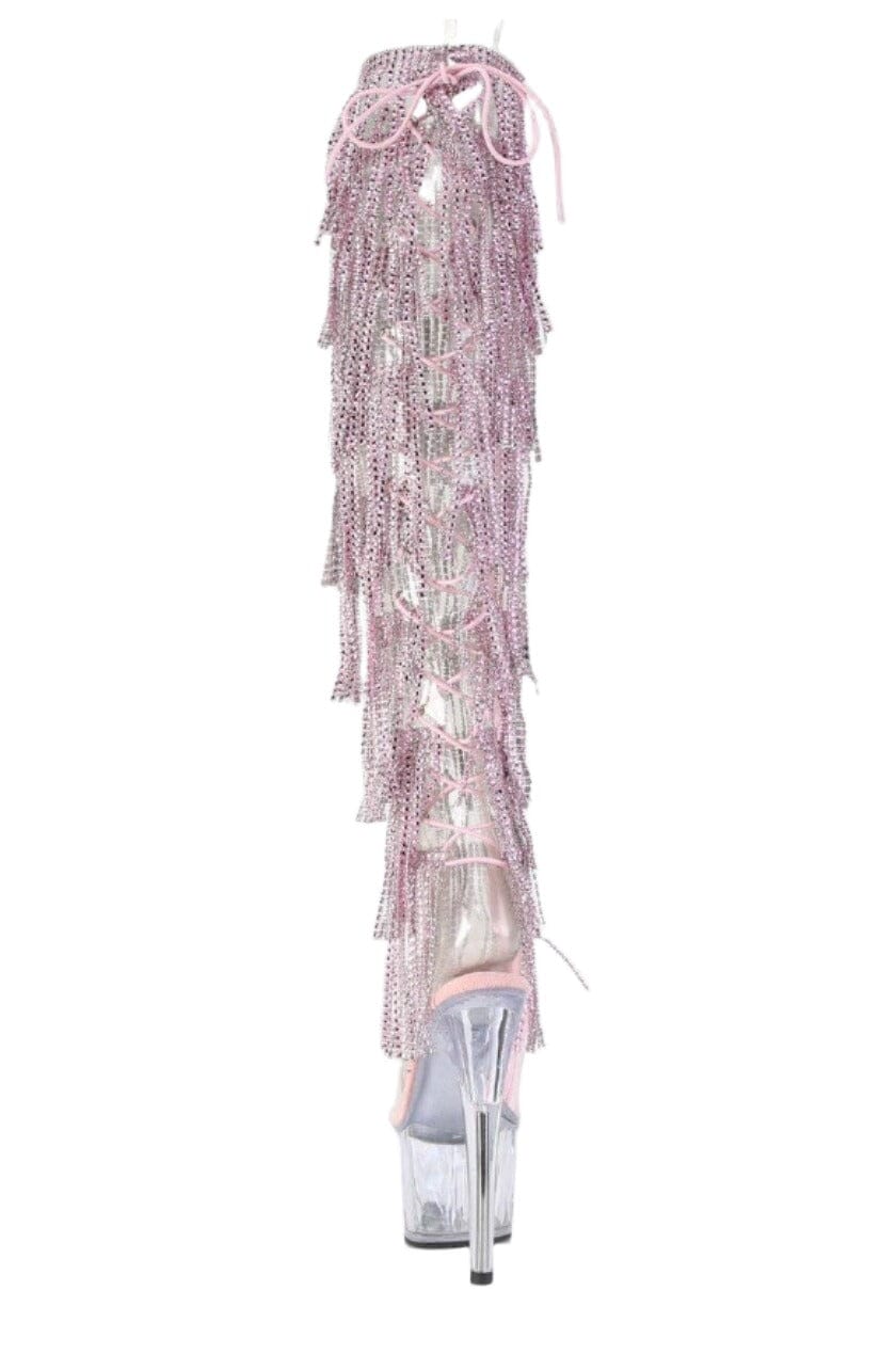 Pleaser  ADORE-3019C-RSF Thigh Boot in Clear Vinyl