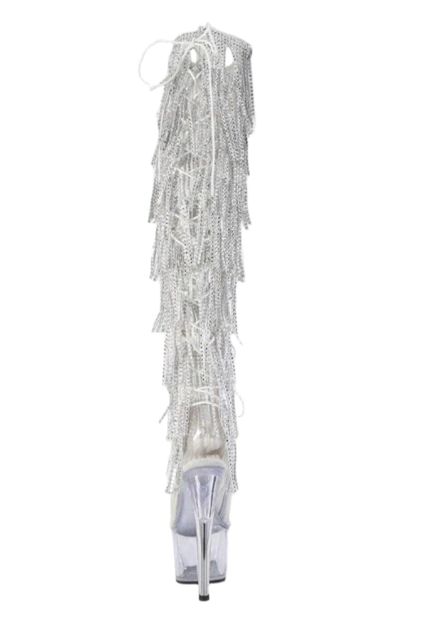Pleaser  ADORE-3019C-RSF Thigh Boot in Clear Vinyl