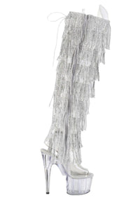 Pleaser  ADORE-3019C-RSF Thigh Boot in Clear Vinyl