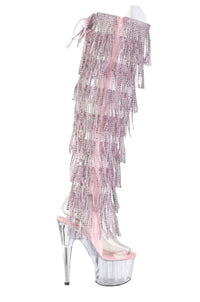 Pleaser  ADORE-3019C-RSF Thigh Boot in Clear Vinyl