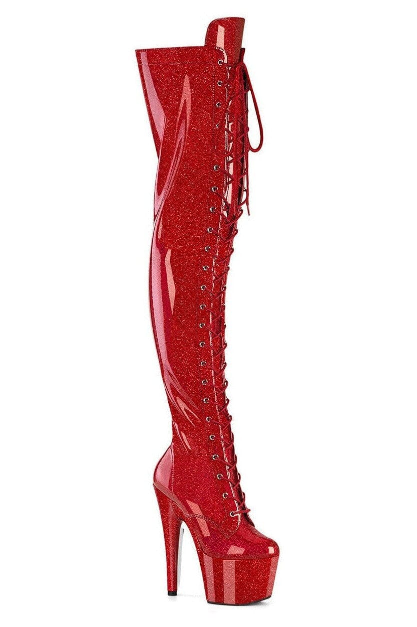 Pleaser  ADORE-3020GP Thigh Boot in Red Patent from SexyShoes.com