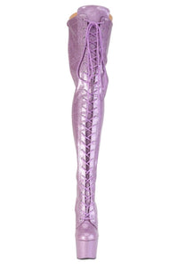 Pleaser  ADORE-3020GP Thigh Boot in Purple Patent