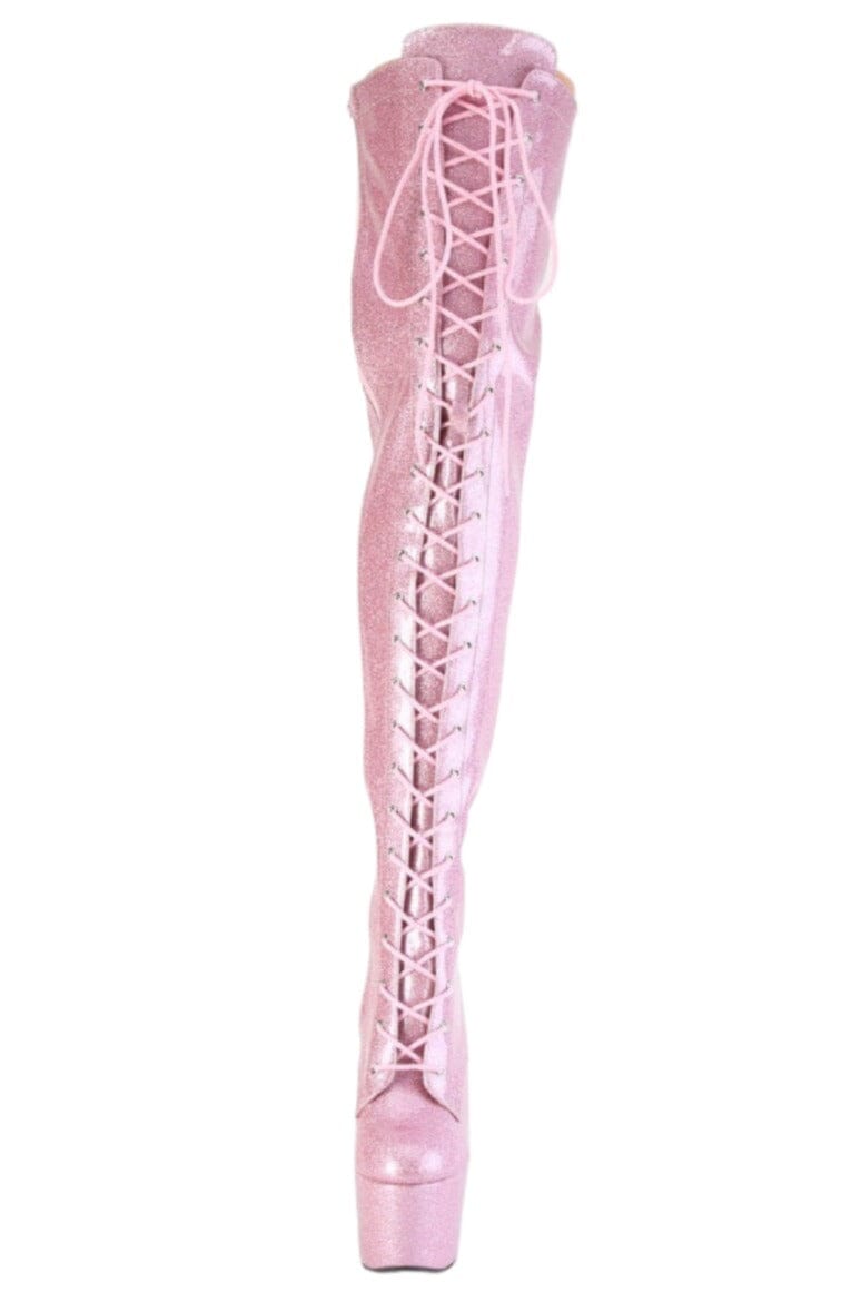 Pleaser  ADORE-3020GP Thigh Boot in Pink Patent