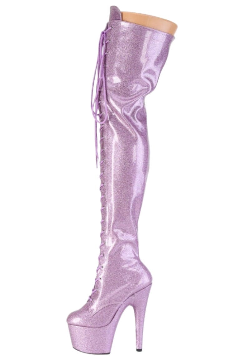 Pleaser  ADORE-3020GP Thigh Boot in Purple Patent