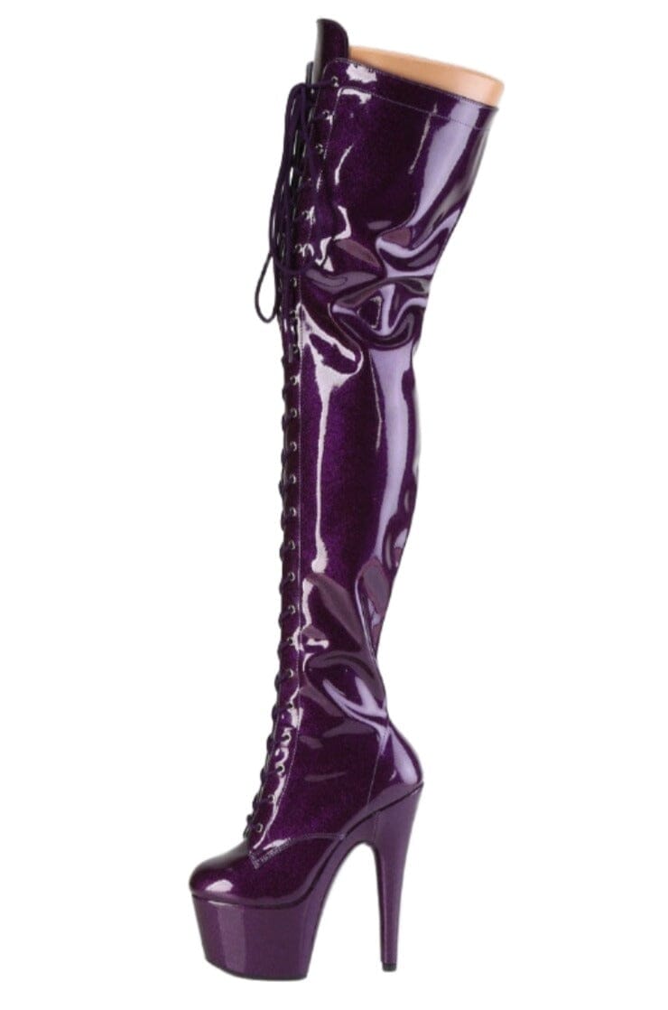 Pleaser  ADORE-3020GP Thigh Boot in Purple Patent