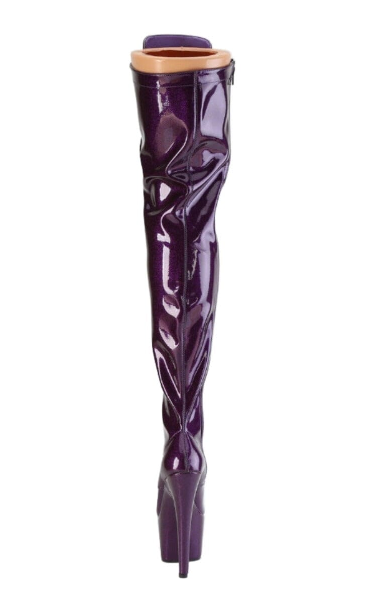Pleaser  ADORE-3020GP Thigh Boot in Purple Patent