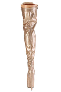 Pleaser  ADORE-3020GP Thigh Boot in Gold Patent