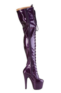 Pleaser  ADORE-3020GP Thigh Boot in Purple Patent